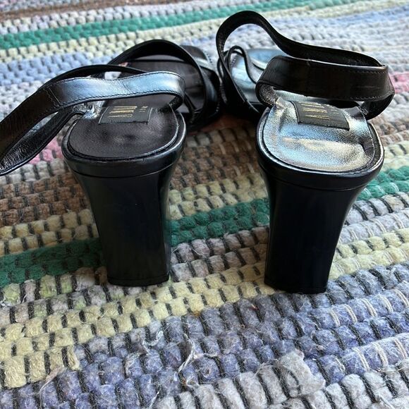 Amalfi • black Strappy heels women’s size 7 AAAA Italy - Picture 3 of 4